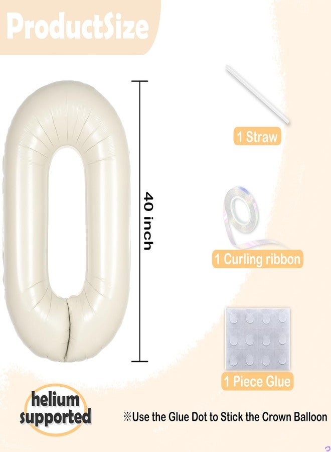 Florisland Cream White Number 13 31 Balloon for First Birthday Decorations,40 inch Huge Beige 13th 31th Birthday Balloons Foil 13 Balloon Birthday Party Decor, Anniversary, Party Favors, Supplies - Image 2